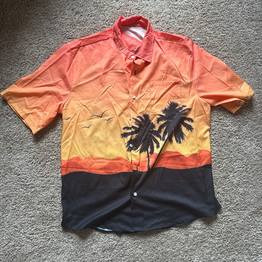 Sunset Palm Tree Men's Shirt